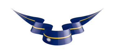 Nauru bayrak, beyaz bir arka plan üzerinde vektör çizim