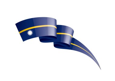 Nauru bayrak, beyaz bir arka plan üzerinde vektör çizim