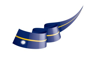 Nauru bayrak, beyaz bir arka plan üzerinde vektör çizim