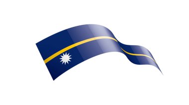 Nauru bayrak, beyaz bir arka plan üzerinde vektör çizim