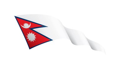 Nepal bayrağı, beyaz bir arka plan üzerinde vektör çizim