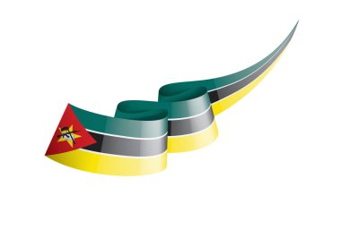 Mozambik bayrak, beyaz bir arka plan üzerinde vektör çizim