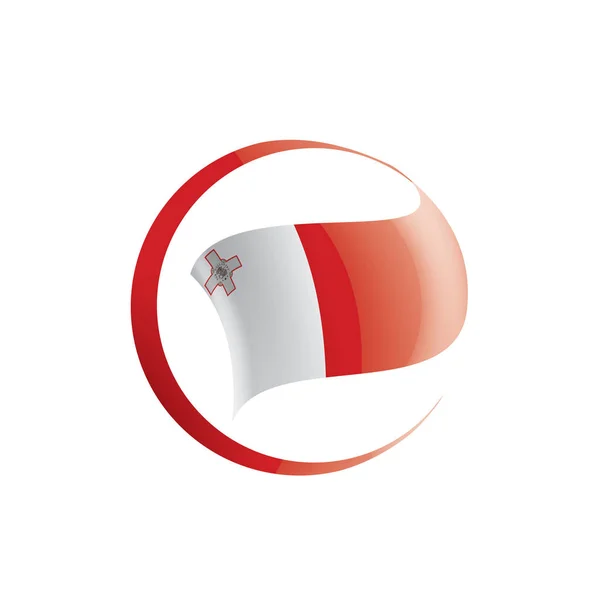 Vlag van Malta, vectorillustratie op een witte achtergrond — Stockvector