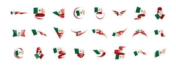 Mexican flag, vector illustration on a white background — Stock Vector