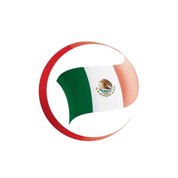 Drapeau mexicain, illustration vectorielle sur fond blanc — Image vectorielle