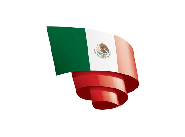 Mexikanische Flagge, Vektorabbildung auf weißem Hintergrund — Stockvektor