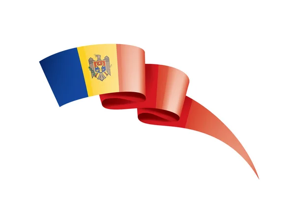 Drapeau Moldavie, illustration vectorielle sur fond blanc — Image vectorielle