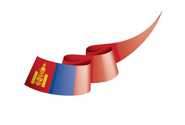 Drapeau Mongolie, illustration vectorielle sur fond blanc — Image vectorielle
