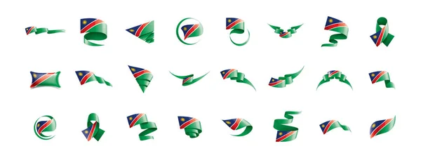 Drapeau namibien, illustration vectorielle sur fond blanc — Image vectorielle