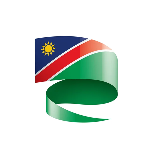 Namibia flag, vektorgrafische Darstellung auf weißem Hintergrund — Stockvektor
