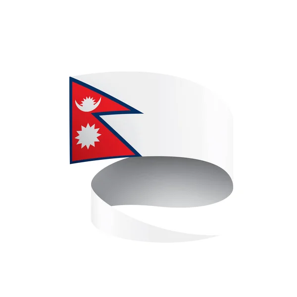 Bandera de Nepal, ilustración vectorial sobre fondo blanco — Vector de stock