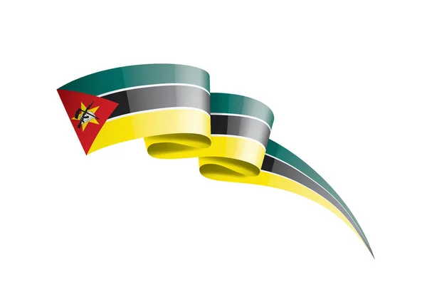 Drapeau du Mozambique, illustration vectorielle sur fond blanc — Image vectorielle