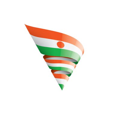 Nijer bayrak, beyaz bir arka plan üzerinde vektör çizim