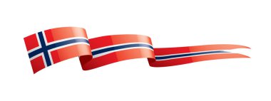 Norveç bayrağı, beyaz bir arka plan üzerinde vektör çizim