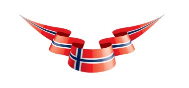 Norveç bayrağı, beyaz bir arka plan üzerinde vektör çizim
