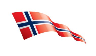 Norveç bayrağı, beyaz bir arka plan üzerinde vektör çizim
