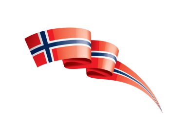 Norveç bayrağı, beyaz bir arka plan üzerinde vektör çizim