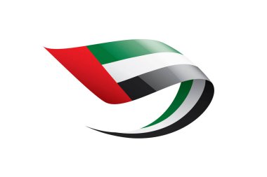 Birleşik Arap Emirlikleri bayrağı, beyaz bir arka plan üzerinde vektör çizim