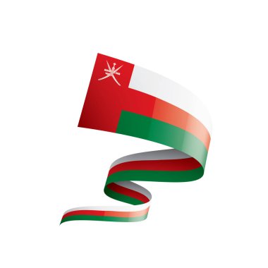 Umman bayrağı, beyaz bir arka plan üzerinde vektör çizim