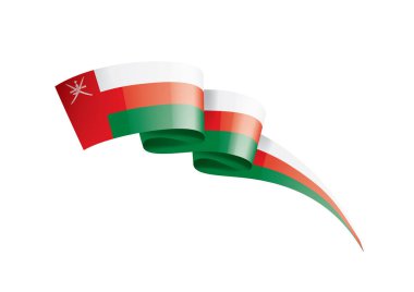 Umman bayrağı, beyaz bir arka plan üzerinde vektör çizim