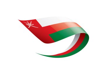 Umman bayrağı, beyaz bir arka plan üzerinde vektör çizim