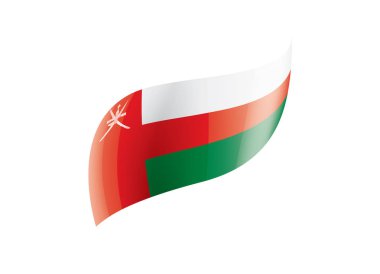 Umman bayrağı, beyaz bir arka plan üzerinde vektör çizim