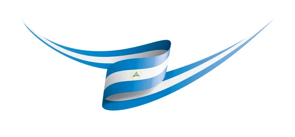Drapeau Nicaragua, illustration vectorielle sur fond blanc — Image vectorielle