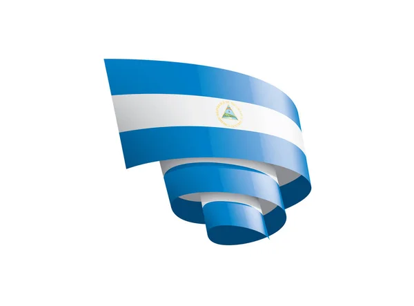 Bandera de Nicaragua, ilustración vectorial sobre fondo blanco — Vector de stock