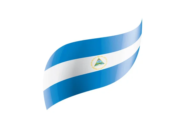 Vlag van Nicaragua, vectorillustratie op een witte achtergrond — Stockvector