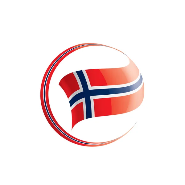 Norwegische Flagge, Vektorabbildung auf weißem Hintergrund — Stockvektor