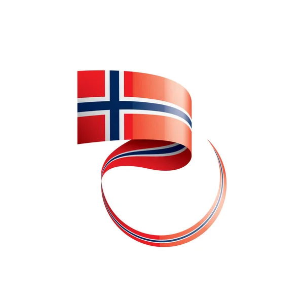 Bandera de Noruega, ilustración vectorial sobre fondo blanco — Vector de stock