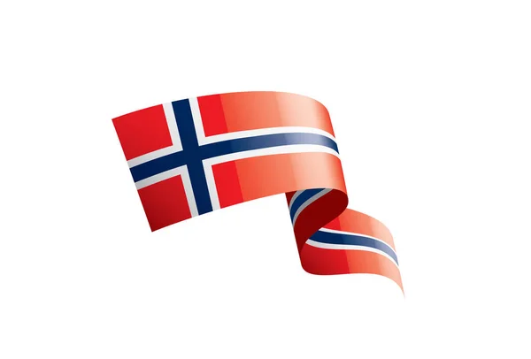 Bandera de Noruega, ilustración vectorial sobre fondo blanco — Vector de stock