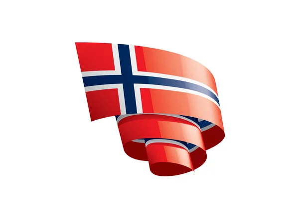 Norwegische Flagge, Vektorabbildung auf weißem Hintergrund — Stockvektor