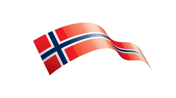 Bandera de Noruega, ilustración vectorial sobre fondo blanco — Vector de stock