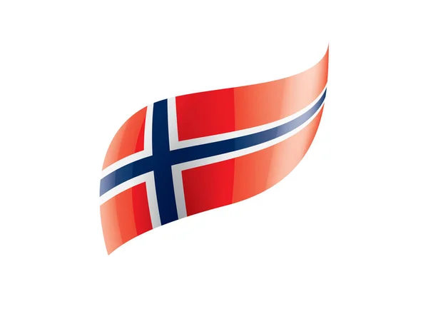 Norwegische Flagge, Vektorabbildung auf weißem Hintergrund — Stockvektor