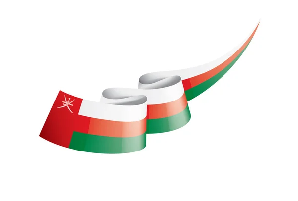 Bandiera dell'Oman, illustrazione vettoriale su sfondo bianco — Vettoriale Stock