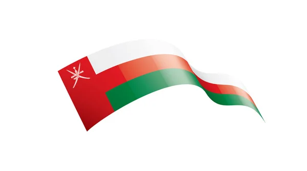 Vlajka Ománu, vektorové ilustrace na bílém pozadí — Stockový vektor