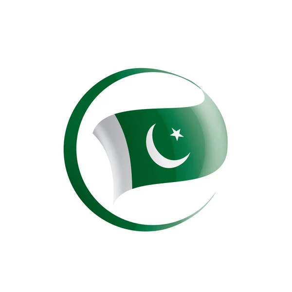 Flaga pakistańska, ilustracja wektora na białym tle — Wektor stockowy