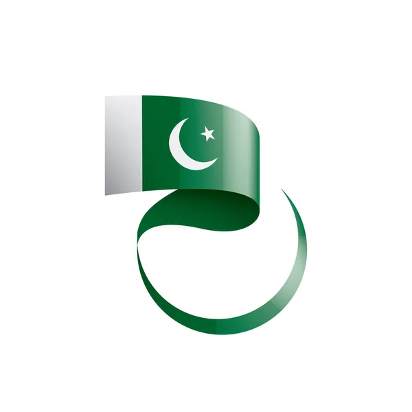 Pakisztáni zászló, vektor illusztráció fehér háttérrel — Stock Vector