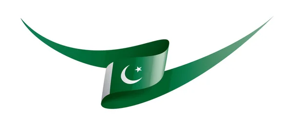 Bandeira do Paquistão, ilustração vetorial sobre um fundo branco —  Vetores de Stock