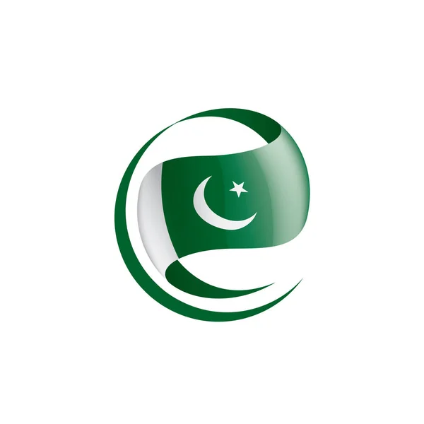 Pakistan bayrağı, beyaz arkaplanda vektör illüstrasyonu — Stok Vektör