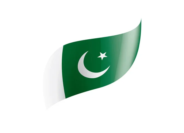 Pakistan flagga, vektor illustration på en vit bakgrund — Stock vektor