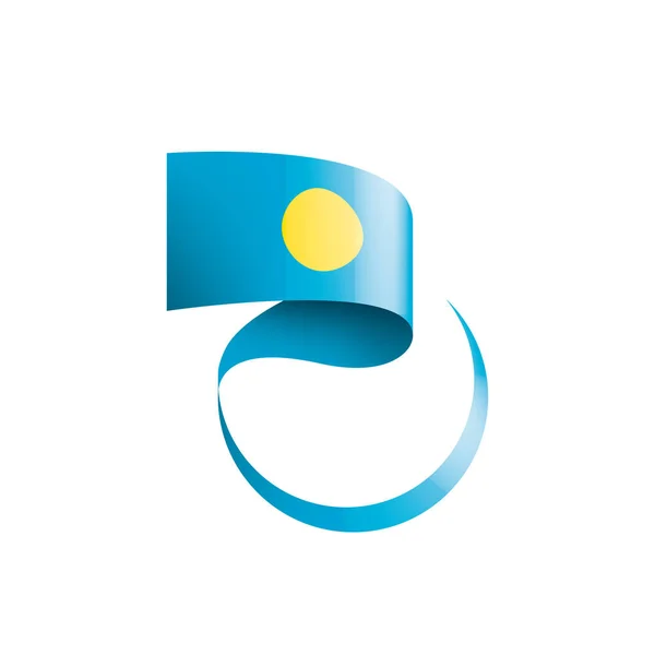 De vlag van Palau, vectorillustratie op een witte achtergrond — Stockvector