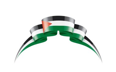 Beyaz arka planda Filistin bayrağı, vektör illüstrasyonu