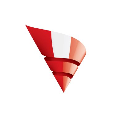 Peru bayrağı, beyaz bir arka plan üzerinde vektör çizim