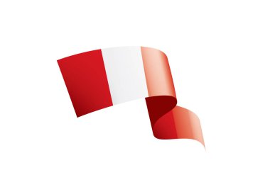 Peru bayrağı, beyaz bir arka plan üzerinde vektör çizim