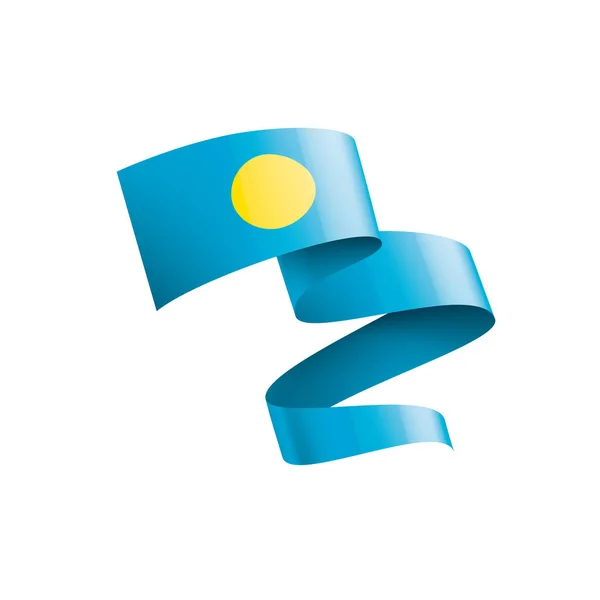 Bandera de Palau, ilustración vectorial sobre fondo blanco — Vector de stock