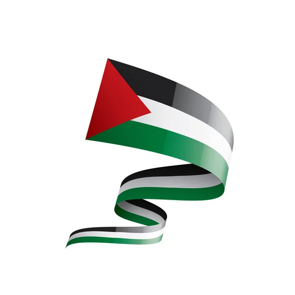 Bandera de Palestina, ilustración vectorial sobre fondo blanco — Vector de stock
