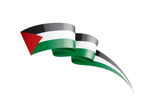 Bendera Palestina, ilustrasi vektor pada latar belakang putih - Stok Vektor
