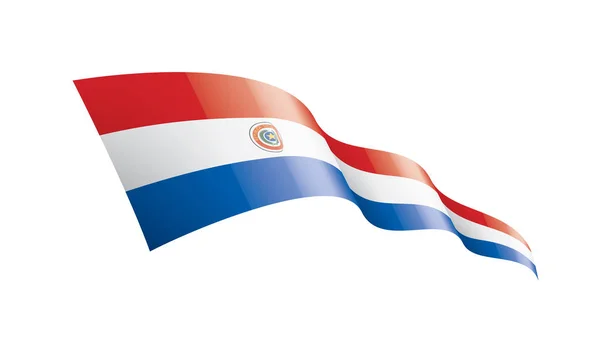 Vlag van Paraguay, vectorillustratie op een witte achtergrond — Stockvector